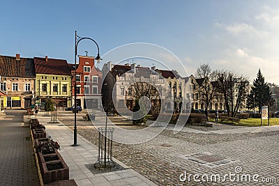 Main square of Lidzbark Warminski, historic town Stock Photo