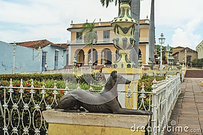 Main square in Trinidad. August 2022 Cuba Editorial Stock Photo