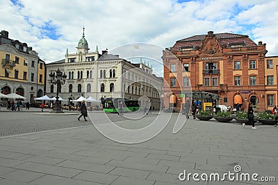 Main square in Uppsala Editorial Stock Photo