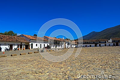 Main square Villa de Leyva Boyaca Editorial Stock Photo