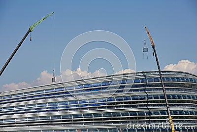 Beijing National Speed Skating Oval under construction, China 2022 world winter Olympic Games Editorial Stock Photo