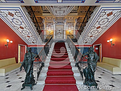 The main staircase in Achilleion palace, Corfu, Greece 2 Editorial Stock Photo