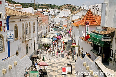 Main street in Albufeira, Portugal, Editorial Stock Photo