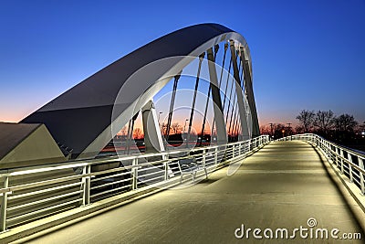 Main Street Bridge at Dusk Stock Photo