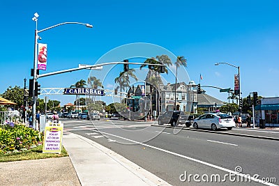 The main street in Carlsbad, California Editorial Stock Photo