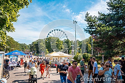 The main street with crowds of people walking down the Palanga Editorial Stock Photo