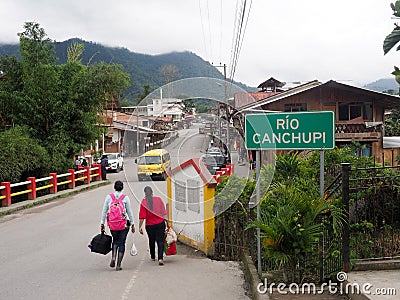 Main Street, Mindo, Ecuador. Editorial Stock Photo