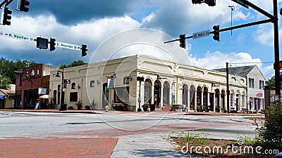 Main Street in Small Town USA Stock Photo