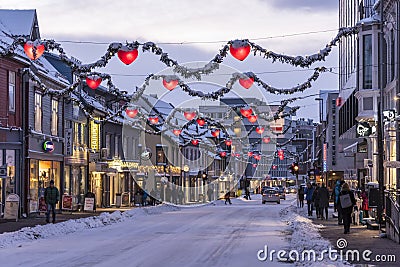 Main street TromsÃ¸ Norway Editorial Stock Photo