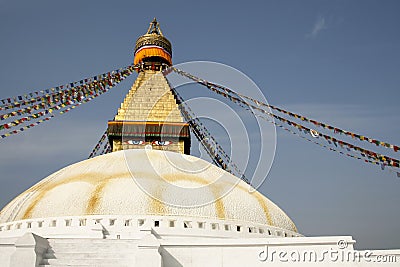 The main temple at Boudnath in Nepal Editorial Stock Photo