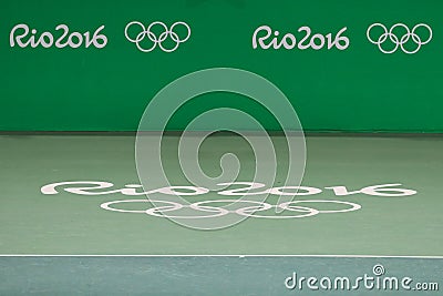 Main tennis venue Maria Esther Bueno Court of the Rio 2016 Olympic Games Editorial Stock Photo