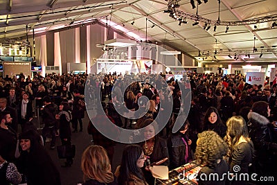 Main Tent Lobby at NYC Fashion Week Fall 2011 Editorial Stock Photo