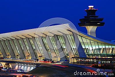 Main Terminal Building of Dulles International Airport Stock Photo