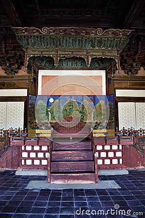 Main throne hall Myeongjeongjeon of Palace Changgyeonggung in Seoul, Korea Stock Photo