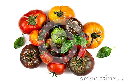 Main varieties of old tomatoes Stock Photo