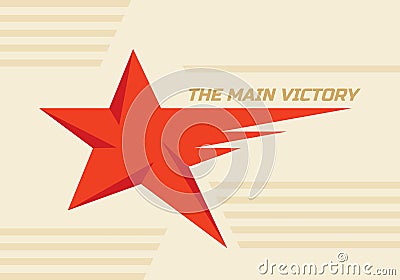 The main victory - vector logo template concept illustration. Red star creative graphic sign. Winner award symbol. Design element Vector Illustration