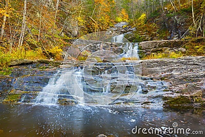 Main waterfall at Kent Falls State Park in western Connecticut. Stock Photo