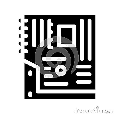 mainboard motheboard computer part icon vector glyph illustration Vector Illustration