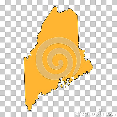 Maine map shape, united states of america. Flat concept icon symbol vector illustration Vector Illustration