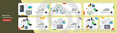 Mainframe computer, cloud storage security, data protection, big data machine Vector Illustration