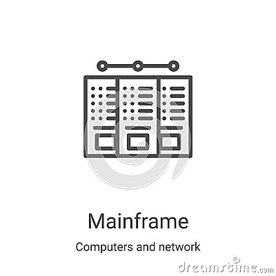 mainframe icon vector from computers and network collection. Thin line mainframe outline icon vector illustration. Linear symbol Vector Illustration