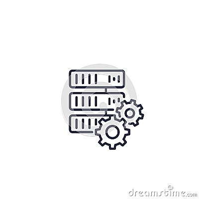 Mainframe, server vector line icon Vector Illustration
