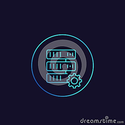 Mainframe, server vector linear icon Vector Illustration
