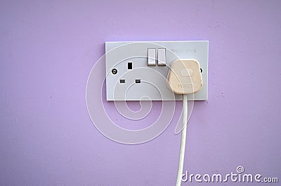 Mains socket and plug Stock Photo