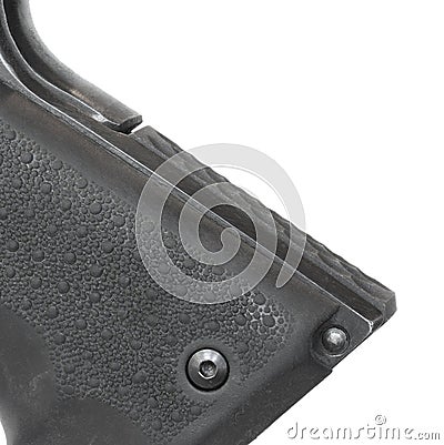 Mainspring housing on a semi-auto handgun Stock Photo