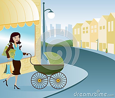 Mainstreet Mama Vector Illustration