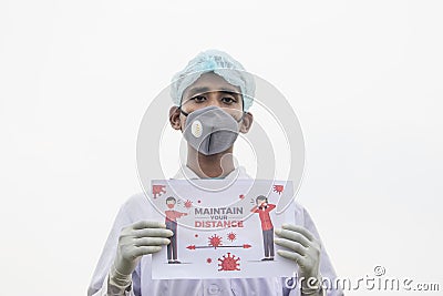 Maintain distance safe from coronavirus. maintain 6 feet between the person who is sick Editorial Stock Photo