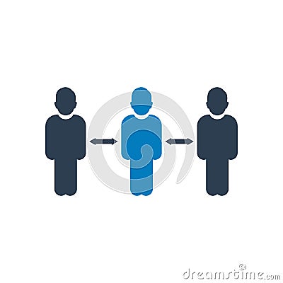 Maintain Social Distance Icon. Vector Illustration