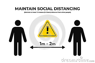 Maintain social distancing. Keep safe distance in public. Social distancing prevention to protect from coronavirus, covid-19 Vector Illustration