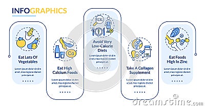 Maintaining healthy joints and bones rectangle infographic template Vector Illustration