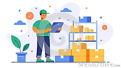Maintains accurate inventory records to track material flow and availability Stock Photo