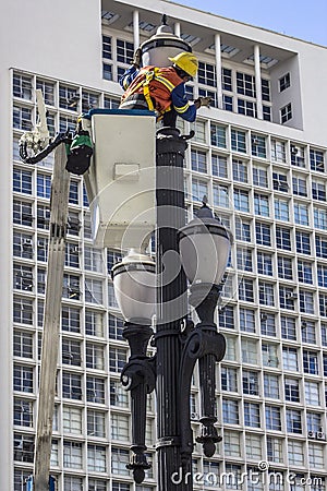 Maintance of street Light Editorial Stock Photo