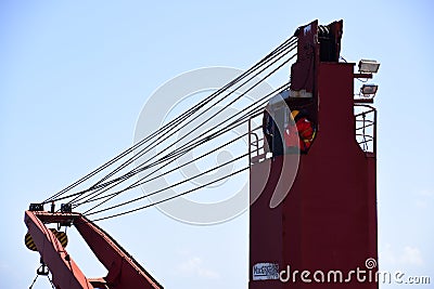 Maintenance of the cargo crane Editorial Stock Photo