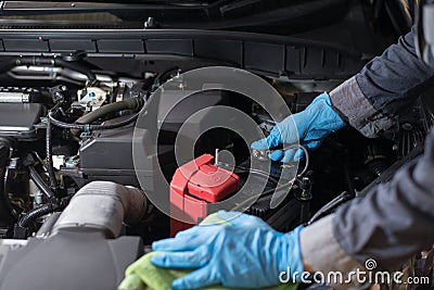 Maintenance of the engine to work efficiently Stock Photo