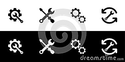 Maintenance icon set. Recover, installation, restoration, rebuild, and fixing problem Vector Illustration