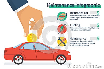 Maintenance infographic vector Vector Illustration