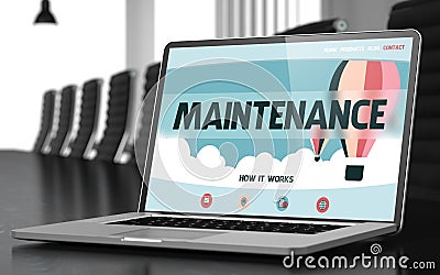 Maintenance on Laptop in Conference Room. 3D. Stock Photo