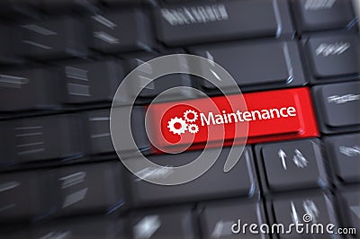 Maintenance services concept with keyboard button as shortcut Stock Photo