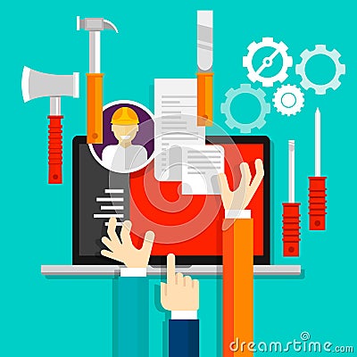 Maintenance services tools icon technical industry Vector Illustration