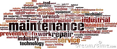 Maintenance word cloud Vector Illustration