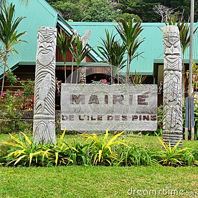 The Mairie (city hall) of Ile des Pins (Isle of Pines) Editorial Stock Photo