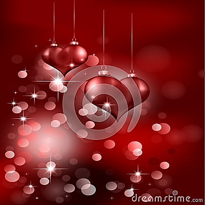 Red color and hearts background Stock Photo