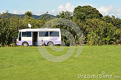 Maitai Bay conservation campsite Editorial Stock Photo