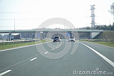 A2 highway from driver's perspective Editorial Stock Photo