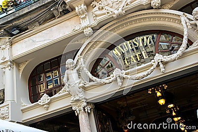 Majectic Cafe elaborate facade, Porto, Portugal Editorial Stock Photo