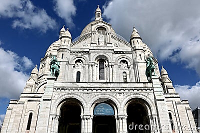 The majestic Basilica of Sacré Coeur de Montmartre Stock Photo